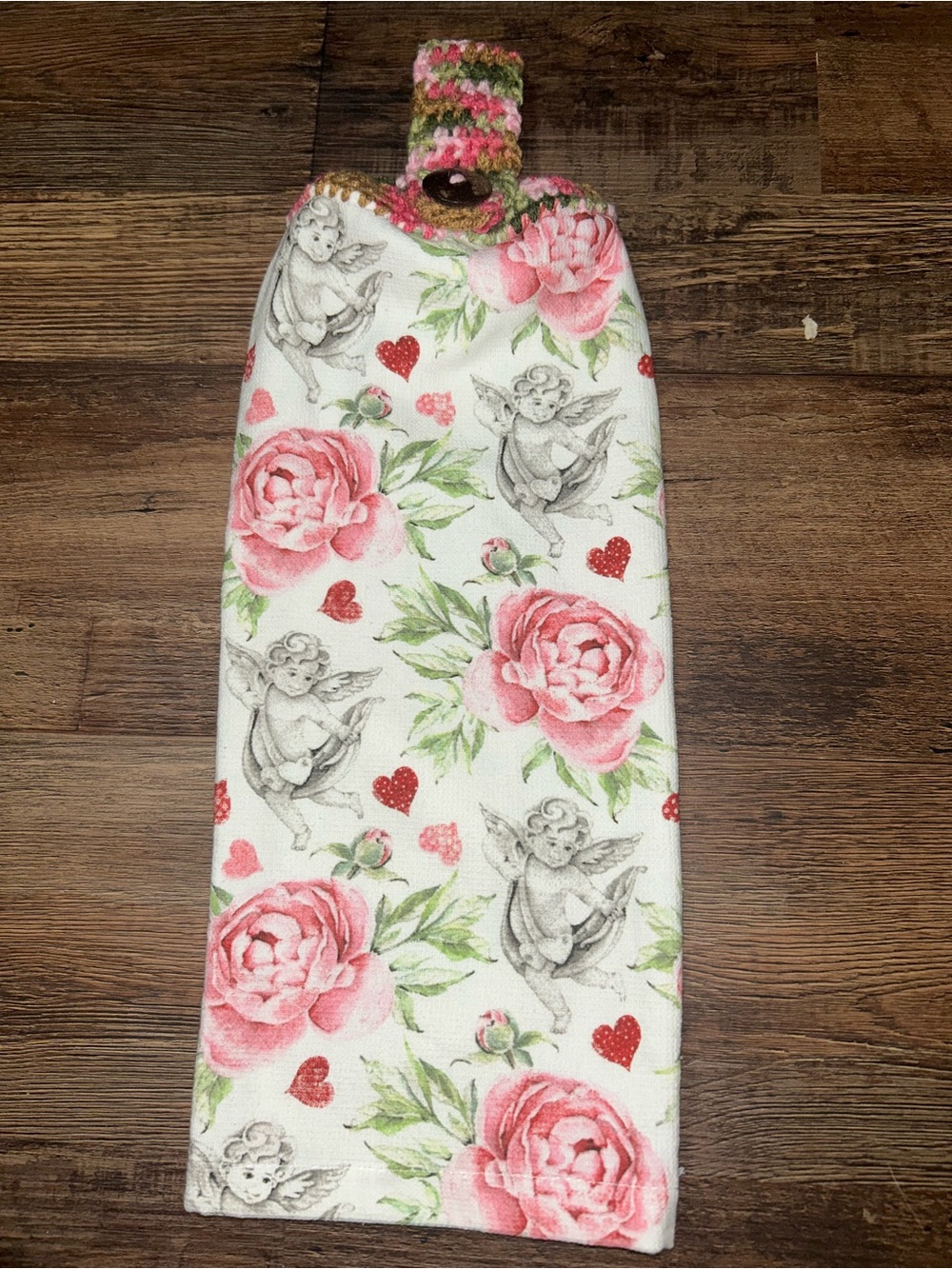 Cupid and Roses Hanging Towel